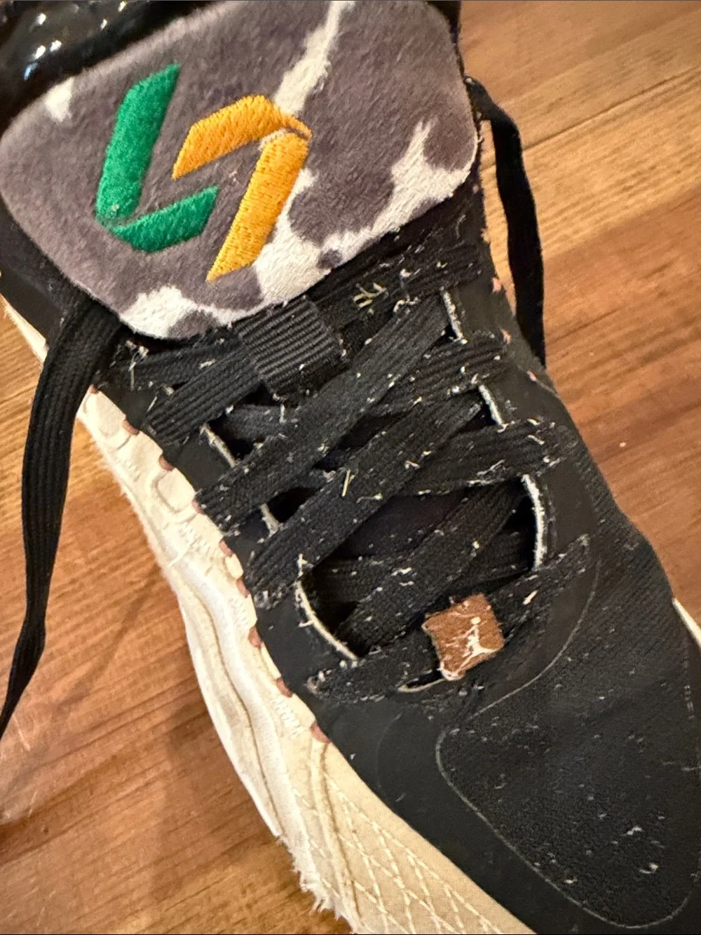 Jordan Kids Black, Tan & Green Accent Sneakers